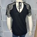 A pea in the pod  Maternity Black Short Lace Sleeve Linen Blouse Size Small Photo 3