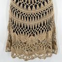 PilyQ  Crochet Cover Up Dress Brown Cold Shoulder Cover-Up Women's Size XS/S Photo 3