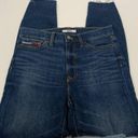 Tommy Hilfiger Tommy Jeans Women's Ultra High Rise Legging Distressed Hem Blue Wash Size 4 Photo 0