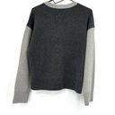 Everlane  Womens Gray Black Colorblock Crewneck Wool Sweater Size Medium Photo 3