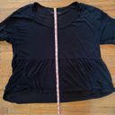 American Eagle  Summer Black Lightweight Short Sleeve Peplum Top Size Small Photo 8