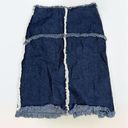 Vintage Blue  Earth Denim Cross Stitch Skirt Midi Skirt size S Photo 0