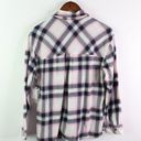 BP . High/low Plaid Button-Up Shirt Blue Pink XS Photo 7