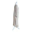 Lush Clothing LUSH Light Beige Long Sleeve Open Knit Fringe Trimmed Women Size S Long Cardigan Photo 2