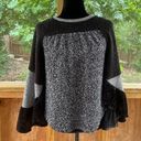 THML Anthropologie  Black And Grey Mixed Media Sweater Size XS Photo 0