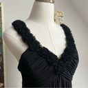 Oleg Cassini Black Ruffle Cocktail Dress Sweetheart Neckline size 8 medium Photo 3