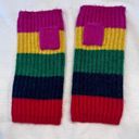 Coach  Colorblock Striped Wool Alpaca Blend Arm Warmers Photo 3