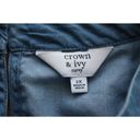 Crown & Ivy  2X  Women's Shirt Dress Blue Half Sleeve Denim Curvy Pockets Casual Photo 6