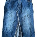 Carolina Blues  Plus Size Y2K Blue Western Grunge Distressed Stretch Denim Skirt Photo 0