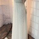 Sue Wong  NWT white beaded pleated white lace formal gown size 0 Photo 3