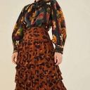 Farm Rio  Caramel Maxi Leopard Frill Skirt Photo 0