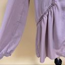 Ro & De  Mauve Pink Long Bishop Sleeve Embroidered Inset Blouse Top Size XS Photo 6