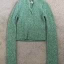 Aerie Cropped Green Polo Sweater Photo 2