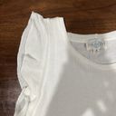 Jun & Ivy  Shirt M White Flutter Sleeve Sleeveless Pocket Blouse Classic Preppy Photo 2