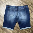 Bermuda KanCan Plus Size 3X Jean Shorts Distressed Cuffed Long  Stretch Mid Rise Photo 4