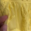 Socialite bright yellow lace mini dress short lined sheer back v neck floral Photo 8