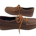 L.L.Bean  Brown Leather Lace Up Womens Shoes Size 9.5M Casual Moc Flat Loafer Photo 5