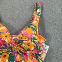 Anne cole  Underwire Twist Front Tankini Top Size 32C/34B Orange Floral Sunshine Photo 1