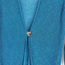 Coldwater Creek  Women's Slub Knit Linen Blend Long Cardigan Blue Green Medium Photo 3