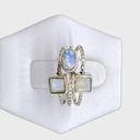 Sterling Silver Rainbow Moonstone Stacker Ring Trio - Sz 6 Photo 9