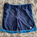 Nike Y2K Vintage Style Navy Blue  Swim Shorts Swim Trunks w/ Elastic Drawstring Waist Photo 0