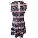 Jessica Simpson  Lace embroidered Sleeveless Striped Shift Dress Pink Black Sz 2 Photo 4