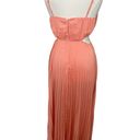 EXPRESS Coral Cutout Pleated Maxi Dress Photo 3