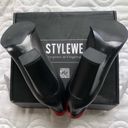 StyleWe Black and Red Leather Glossy Heels Size 8 Photo 1