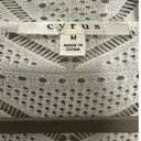 Cyrus  White Laser Cut Crochet Detail Casual Basic Open Front Cardigan Medium Photo 3