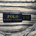 Polo  Ralph Lauren Shirt Womens Small Blue White Stripe Linen Blouse Popover Boxy Photo 5