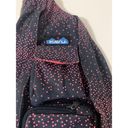 KAVU  Rope Sling Bag Backpack Navy Blue With Pink Polka Dots Pink Interior Photo 1