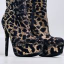 Shoedazzle Sheba Gold Flake Cheetah Leopard Print Booties Size 7 Photo 7