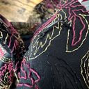 Cache  Vintage Black Embroidered Floral Flare Pants Photo 10