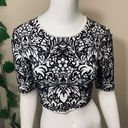 BCBG Maxazria Floral Sweater Crop Top Photo 3