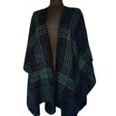 Woolrich  Green & Blue Open Front Poncho Shawl Blanket Sweater Womens One Size Photo 0
