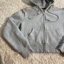 Brandy Melville  Heather Grey Cropped Zip Up Hoodie Jacket One Size XS S Small Photo 6