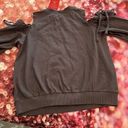 Lush Clothing Lush Cold Shoulder Tie Sweater Pullover  Photo 3