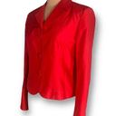 W By Worth  Jacket Red Silk Cropped Tailored Hourglass Sharp Shoulder Jewel Tone Photo 1