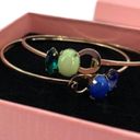 Vintage Blue  and Green Bangle Clasp Rhinestone Bracelets Photo 4