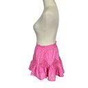 Love Shack Fancy  Adia Lace Crochet Polka Dot Mini Skirt Hot Pink Cherry Photo 8