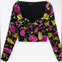 ZARA NWT. $50R  Off Shoulder Sweetheart Neckline Floral Crop Top Blouse Size M Photo 5