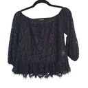 BCBGMAXAZRIA  Black Lace Blouse Womens Size XXS Photo 1