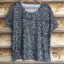 Cathy Daniels  iridescent sequin animal leopard print tee size large Photo 7