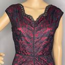 Chelsea & Violet Black Lace Over Red Short Sleeve High Low Dress Size Small Photo 1