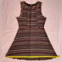 She & Sky retro brown tweed twill boho bohemian dress juniors size medium Photo 14