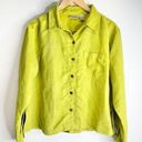 Chico's  Shirt Womens Large Green Faux Suede Button Down Front Pocket Casual Photo 0