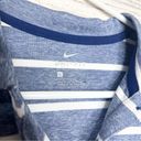 Nike  Dri-Fit Sleeveless Striped Polo Shirt Blue Gray & White Size Large Golf Photo 4