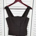 Max Studio Windowpane Check Sleeveless Crop Top Brown Size 2 Button Front Photo 7