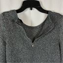 Divided  Women’s Crewneck Pullover Sweater Gray Silver Sparkly Metallic Thread 4 Photo 4