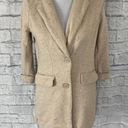 New York & Co. women S cotton blend button up long jacket tan  Photo 0